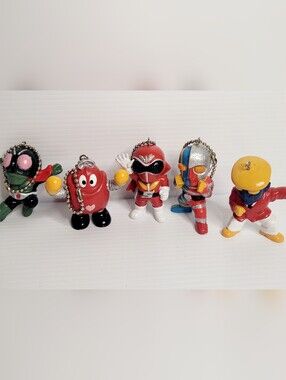 Kamen Rider Super Sentai Japanese Keychain Figure Lot 5 Pc Toei 1998 Vintage